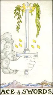 8-9-10 of Cups: Saturn-Jupiter-Mars in Pisces Decans: Dissolving Delusions and Detachment - 51 Ace of Swords - Rider-Waite-Smith