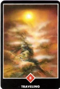 Traveling - 8 of Wands from the Osho Zen Tarot Deck