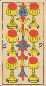 6 of Cups (Marseilles Deck) 6 of Cups (Marseilles Deck)