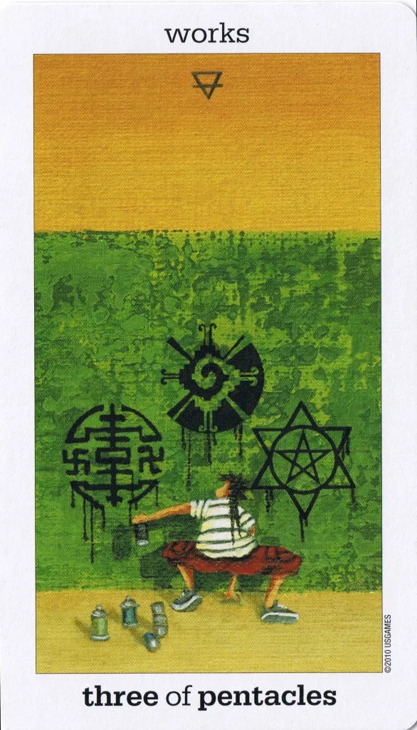 Sun and Moon Tarot Deck - 7 3 of Pentacles