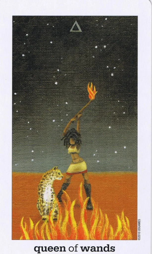 Sun and Moon Tarot Deck - 11 Queen of Wands - Sun and Moon Tarot Deck