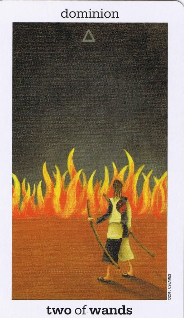 2 of Wands - Sun and Moon Tarot Deck