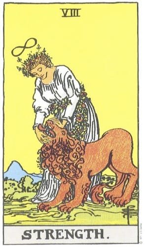 Major Arcana: Cycles of Life - I: The Lemniscate - 6 Strength - Rider-Waite-Smith Tarot Card Deck
