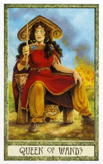 The Druidcraft Tarot Deck - 11 Queen of Wands - The Druidcraft Tarot Deck