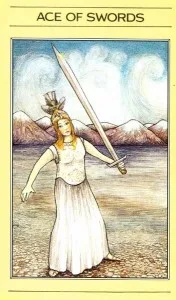 The Mythic Tarot - 4 Ace of Swords - Mythic Tarot
