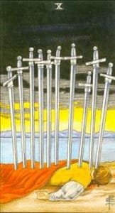 10 of Swords - Sun in Gemini - Overwhelming Mental Exhaustion - 7 10 of Swords - Rider-Waite-Smith Tarot