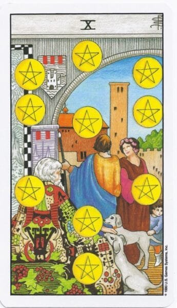 Learn Tarot on a Shoestring Budget - 34 10 of Pentacles - Rider-Waite-Smith Tarot