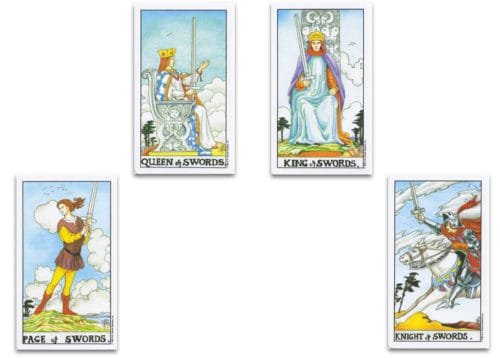 Tarot Card Stories by Joana - 6 The Swords Court Cards - the Rider-Waite-Smith Tarot