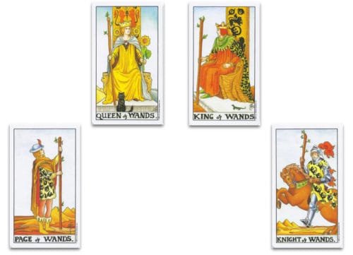 Tarot Card Stories by Joana - 4 The Wands Court Cards - the Rider-Waite-Smith Tarot