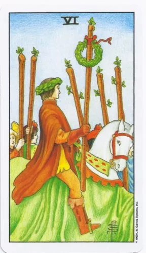 5-6-7 of Wands - Saturn-Jupiter-Mars in Leo Decans: Three Kings Breaking Cycles - 34 6 of Wands - Rider-Waite-Smith