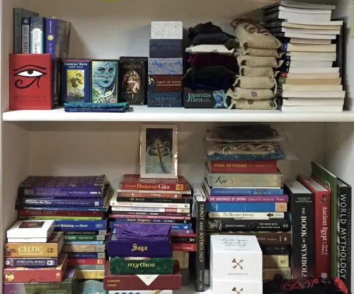 Tarot Decks and Books in Shelf