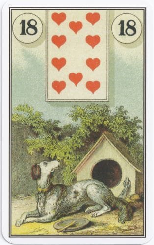Lenormand Card Meanings: Keywords for All 36 Cards - 19 French Cartomancy Lenormand - 18 - Dog