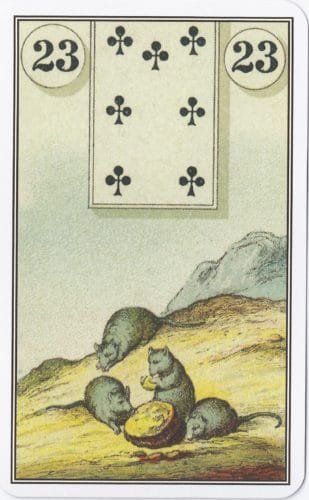 Lenormand Card Meanings: Keywords for All 36 Cards - 24 French Cartomancy Lenormand - 23 - Mice