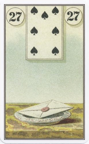 Lenormand Card Meanings: Keywords for All 36 Cards - 28 French Cartomancy Lenormand - 27 - Letter