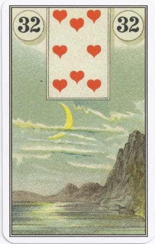 Lenormand Card Meanings: Keywords for All 36 Cards - 33 French Cartomancy Lenormand - 32 - Moon