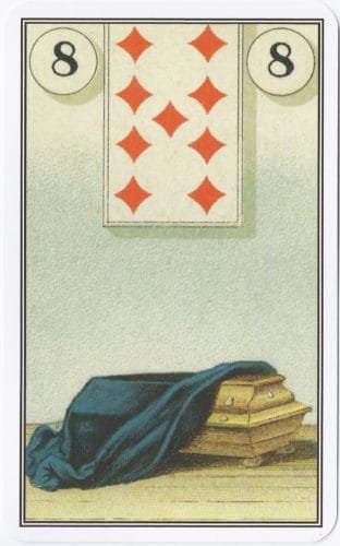 Lenormand Card Meanings: Keywords for All 36 Cards - 9 French Cartomancy Lenormand - 8 - Coffin