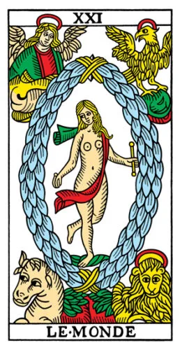 8-9-10 of Cups: Saturn-Jupiter-Mars in Pisces Decans: Dissolving Delusions and Detachment - 19 The World - Tarot de Marseilles