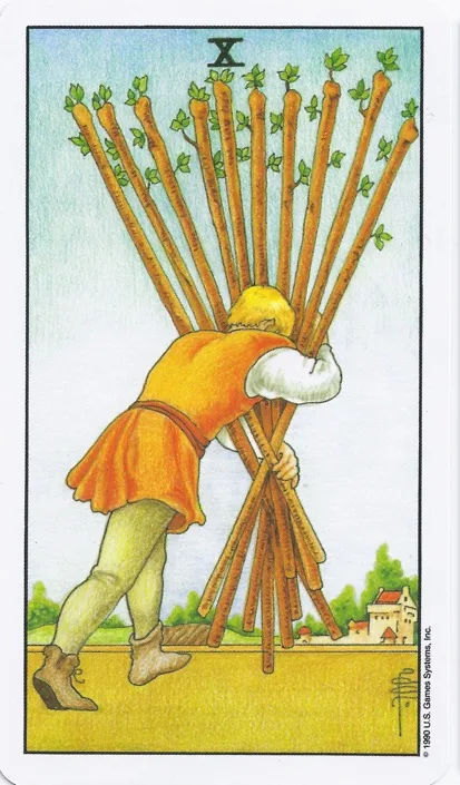 10 of Wands - Rider-Waite-Smith Tarot