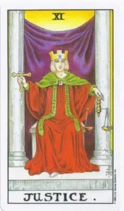 Two in the Tarot Cards - Duality Manifested - 3 11: Justice - Rider-Waite-Smith Tarot Deck