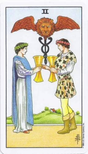 2-3-4 of Cups - Venus-Mercury-Moon in Cancer Decans - Exploring Emotional Security - 17 2 of Cups - Rider-Waite-Smith Tarot