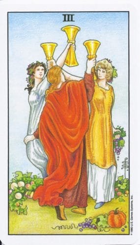 Tarot Cards with Similar Meanings but Subtle Differences - 7 3 of Cups - Rider-Waite-Smith Tarot