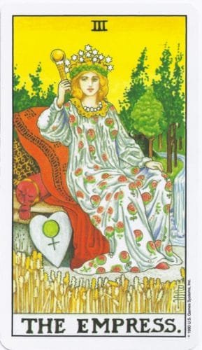 6 of Pentacles: Moon in Taurus: Manifesting Satisfaction - 21 The Empress - Rider-Waite-Smith