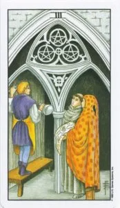 Three in the Tarot Cards - Trinity of Creation - 8 3 of Pentacles
