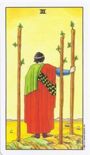 6 of Pentacles: Moon in Taurus: Manifesting Satisfaction - 54 3 of Wands - Rider-Waite-Smith Tarot