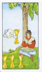 2-3-4 of Cups - Venus-Mercury-Moon in Cancer Decans - Exploring Emotional Security - 44 4 of Cups - Rider-Waite-Smith