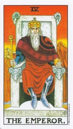6 of Pentacles: Moon in Taurus: Manifesting Satisfaction - 23 The Emperor - Rider-Waite-Smith Tarot