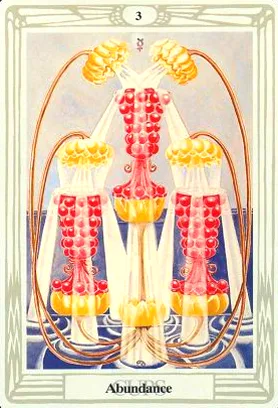 2-3-4 of Cups - Venus-Mercury-Moon in Cancer Decans - Exploring Emotional Security - 33 3 of Cups - Abundance - Thoth Tarot