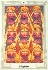 8-9-10 of Cups: Saturn-Jupiter-Mars in Pisces Decans: Dissolving Delusions and Detachment - 35 9 of Cups - Happiness - Thoth Tarot