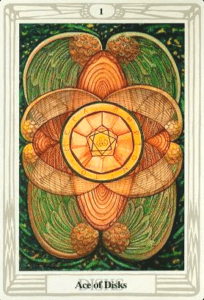 2 of Wands: Mars in Aries: The Adventure Begins - 20 Ace of Pentacles - Thoth Tarot