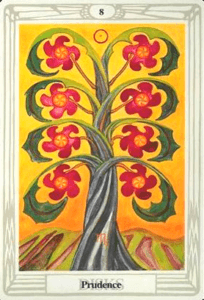 8 of Pentacles - Prudence - Thoth Tarot