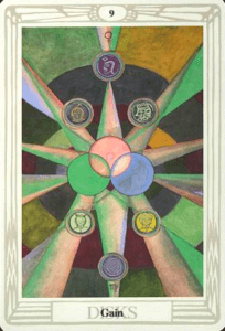 9 of Pentacles - Gain - Thoth Tarot