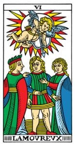 9 of Swords: Mars in Gemini: Weaponizing Mental Sharpness - 11 The Lovers - Tarot de Marseilles