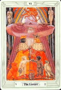 3 of Wands: Sun in Aries: Slay The Dragon - 4 The Lovers ~ Thoth Tarot ~ Male & Female Characters
