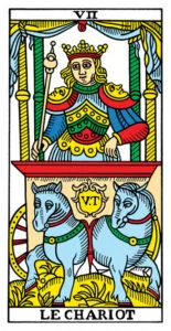 2-3-4 of Cups - Venus-Mercury-Moon in Cancer Decans - Exploring Emotional Security - 3 The Chariot - Tarot de Marseilles
