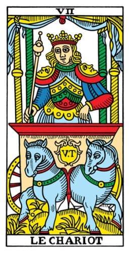 2-3-4 of Cups - Venus-Mercury-Moon in Cancer Decans - Exploring Emotional Security - 4 The Chariot - Tarot de Marseilles