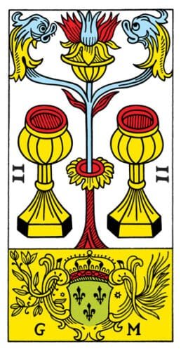 2-3-4 of Cups - Venus-Mercury-Moon in Cancer Decans - Exploring Emotional Security - 18 2 of Cups - Tarot de Marseille