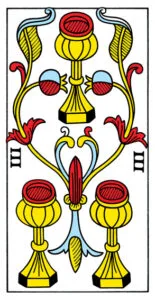 2-3-4 of Cups - Venus-Mercury-Moon in Cancer Decans - Exploring Emotional Security - 31 3 of Cups - Tarot de Marseille