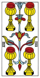 2-3-4 of Cups - Venus-Mercury-Moon in Cancer Decans - Exploring Emotional Security - 45 4 of Cups - Tarot de Marseille