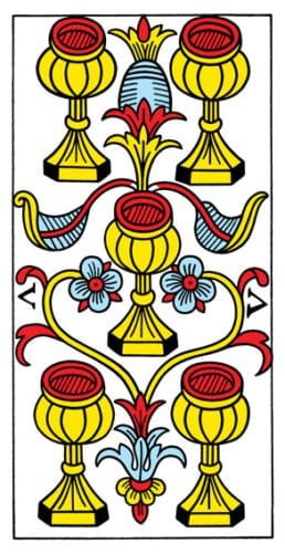 5-6-7 of Cups: Mars-Sun-Venus in Scorpio Decans: Murky Deep Dive - 24 5 of Cups - Tarot de Marseille