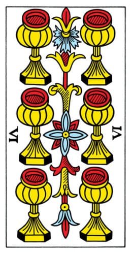 5-6-7 of Cups: Mars-Sun-Venus in Scorpio Decans: Murky Deep Dive - 39 6 of Cups - Tarot de Marseille