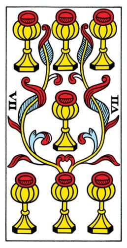 5-6-7 of Cups: Mars-Sun-Venus in Scorpio Decans: Murky Deep Dive - 52 7 of Cups - Tarot de Marseille