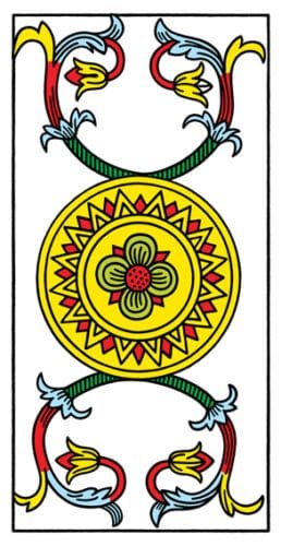 5 of Pentacles: Mercury in Taurus: Resisting Material Changes - 24 Ace of Pentacles - Tarot de Marseilles