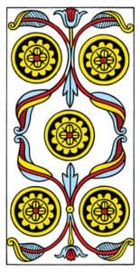 5 of Pentacles: Mercury in Taurus: Resisting Material Changes - 16 5 of Pentacles - Tarot de Marseilles