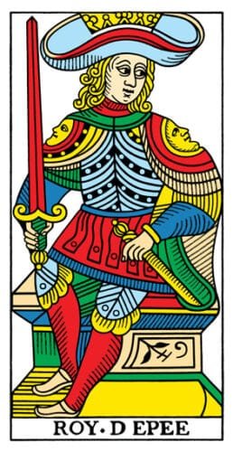 8 of Swords: Jupiter in Gemini: Disruption in Pattern Expansion - 30 King of Swords - Tarot de Marseilles