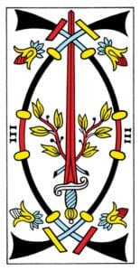 3 of Swords - Tarot de Marseille