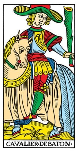 2-3-4 of Cups - Venus-Mercury-Moon in Cancer Decans - Exploring Emotional Security - 62 Knight of Wands - Tarot de Marseille